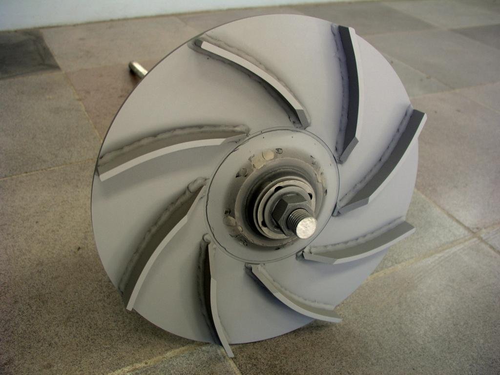 Rotor de Exaustor revestido com tungstênio